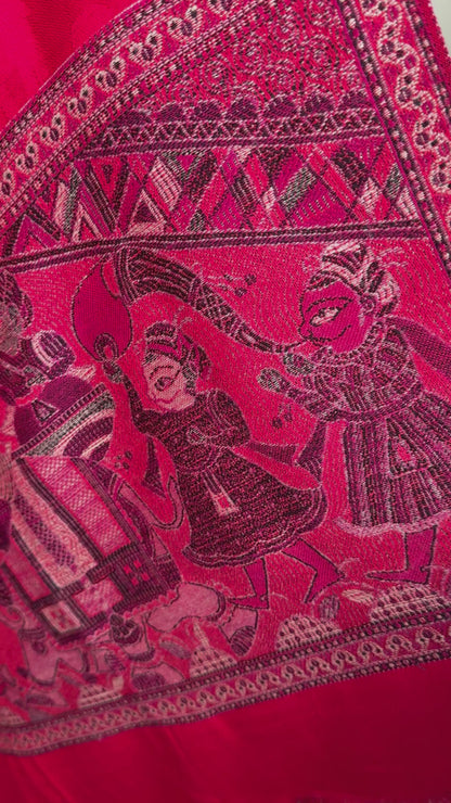 Indian procession theme Stole (Bright Red)