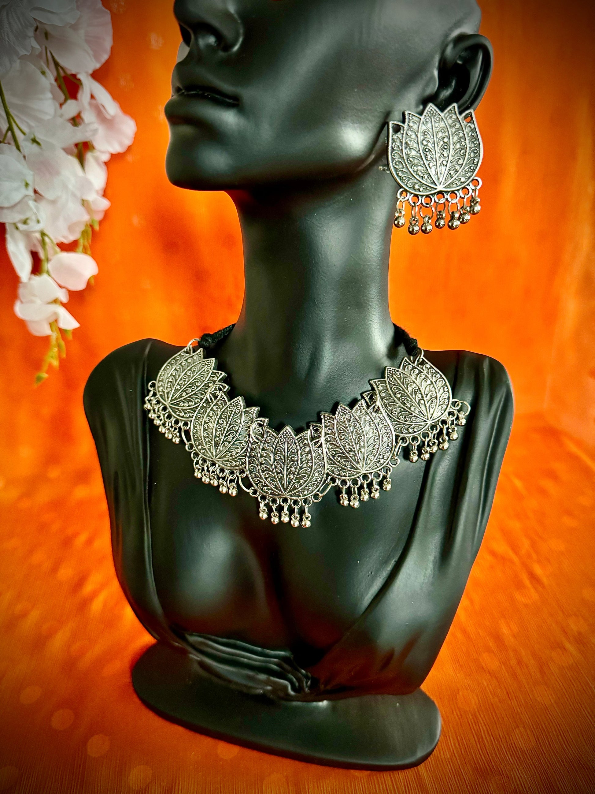 Artistic Oxidized Silver Choker Sets - Femantraa