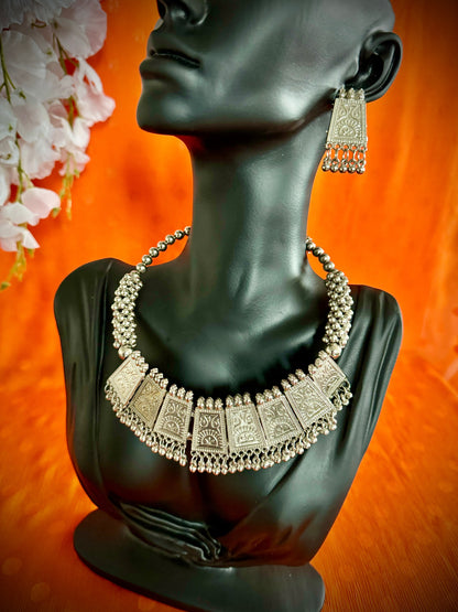 Artistic Oxidized Silver Choker Sets - Femantraa