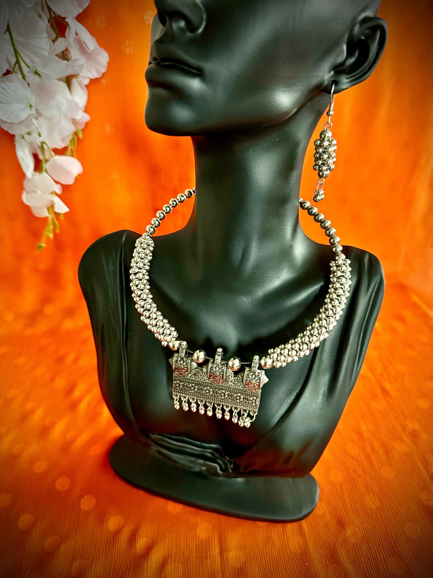 Artistic Oxidized Silver Choker Sets - Femantraa