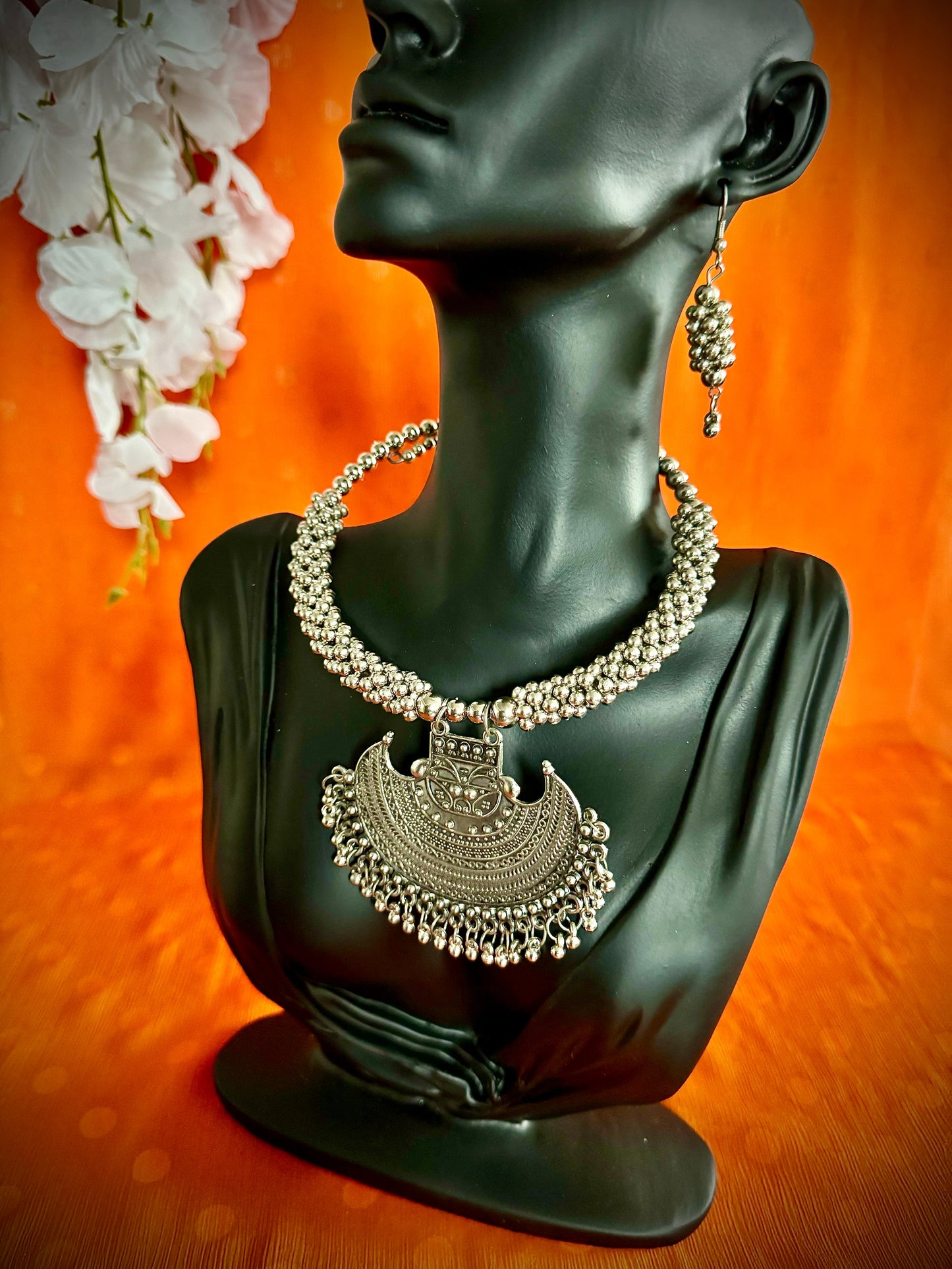 Artistic Oxidized Silver Choker Sets - Femantraa