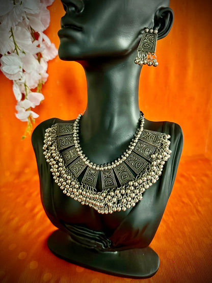 Artistic Oxidized Silver Choker Sets - Femantraa